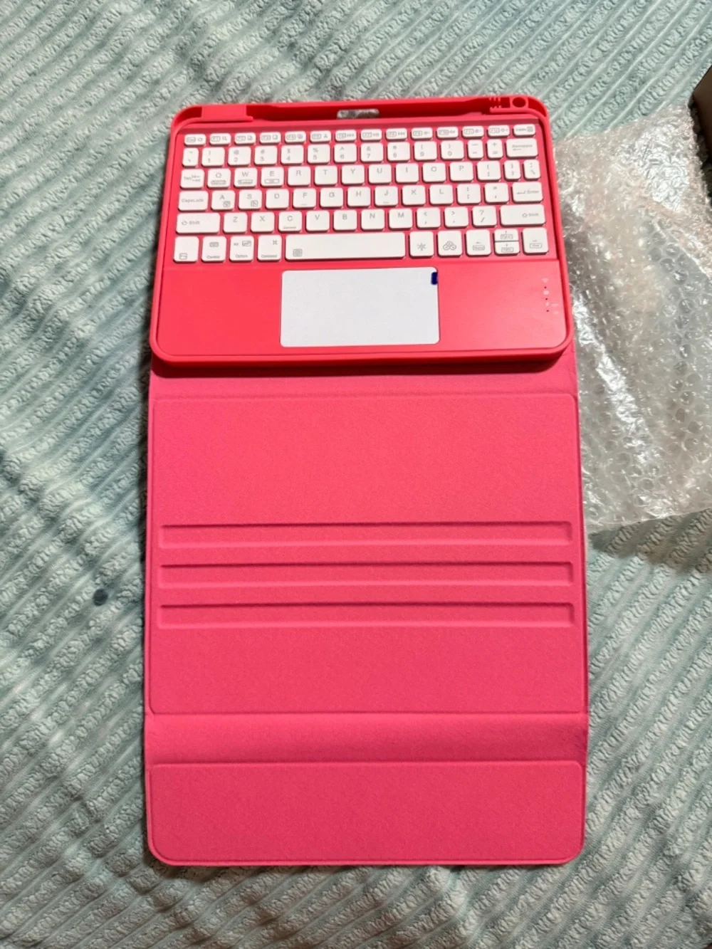 Pink Bluetooth Keyboard Case with Touchpad for Tablet 9-11